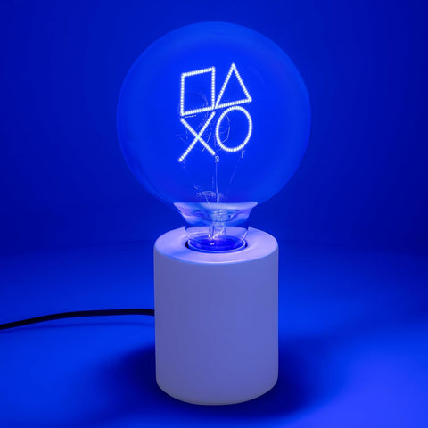 Paladone PlayStation Icons Decorative LED Neon Bulb Lamp - E27 Glass Lightbulb, Officially Licensed Sony Gamer Gift, Perfect for Bedrooms, Homes, Gaming Room Decor, Blue