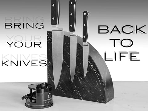 Manual Knife Sharpener – Safe, Compact & Professional 2-Stage Sharpener for Kitchen, Serrated & Outdoor Blades – Ergonomic Handle & Non-Slip Base – Durable Tungsten Carbide, Black