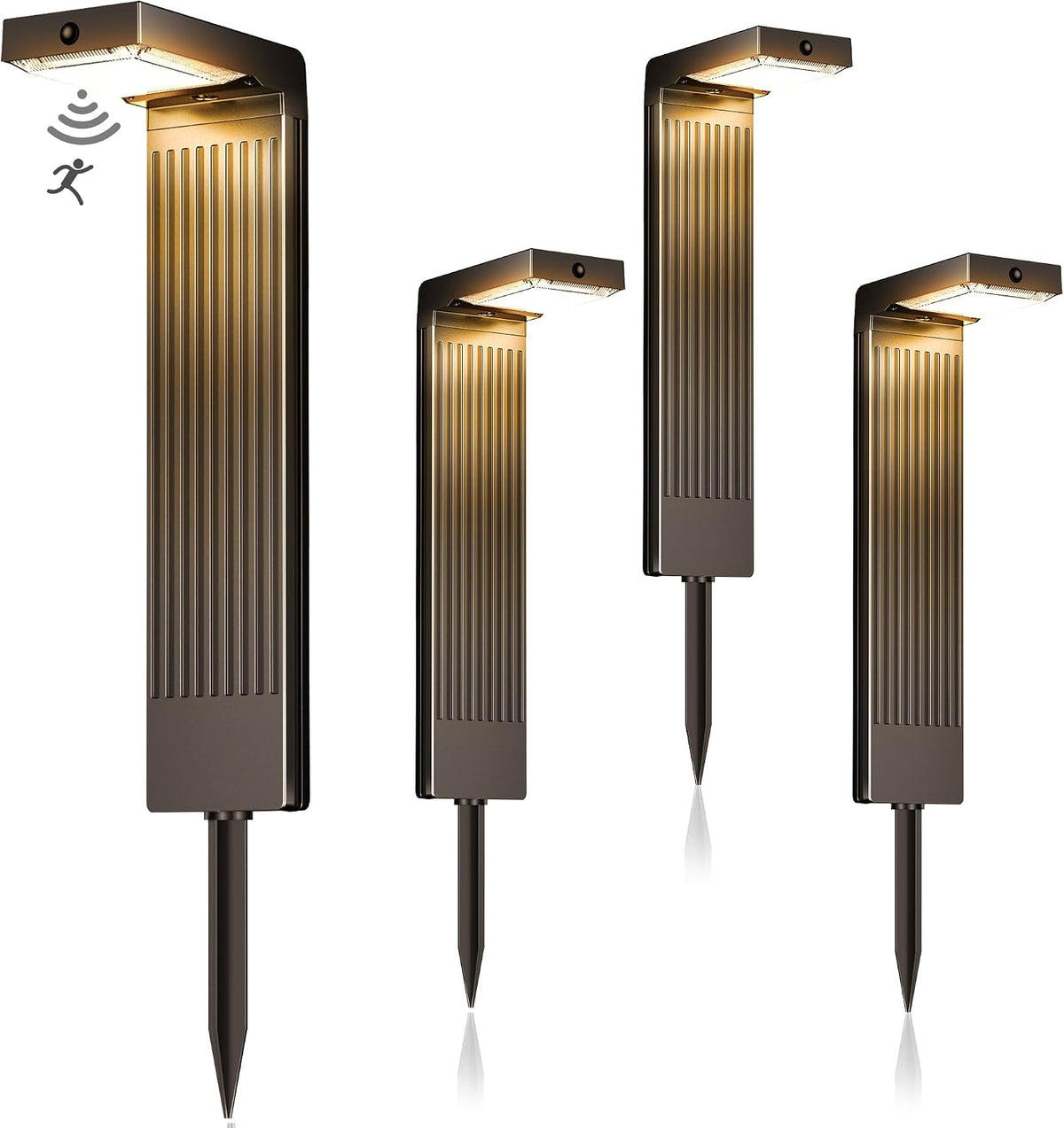 Solar Lights Outdoor Garden with Motion Sensor, 4 Pack, IP65 Waterproof