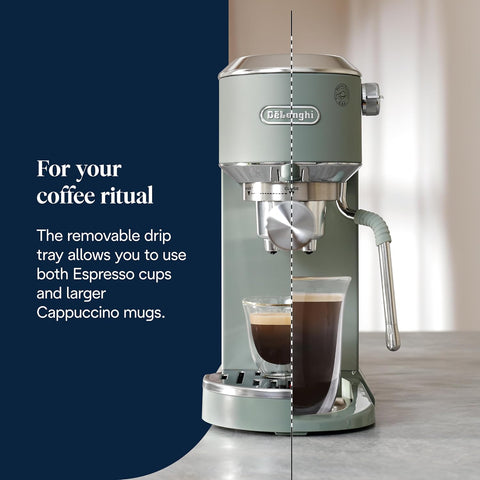 Duo EC890.GR Traditional Barista Pump Coffee Machine – Espresso & Cold Brew Maker with Steam Wand – Green