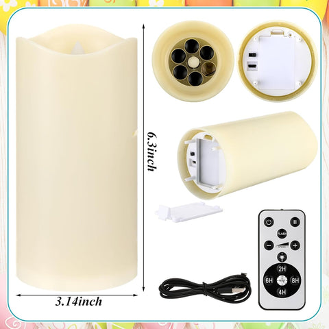 Easter Bunny LED Flameless Candle with Rotating Projector, Battery Operated Night Light with Remote & Timer for Spring Home Décor