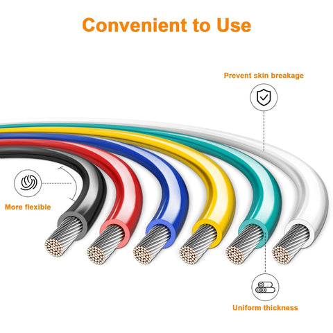 VIABRICO 12 Gauge Wire 600FT (6x100FT Spools) 12 AWG Copper Clad Aluminium Hookup Wire Kit – 6 Colour Low Voltage Electrical Cable for Automotive, DIY, Battery, Robotics & Electrical Projects