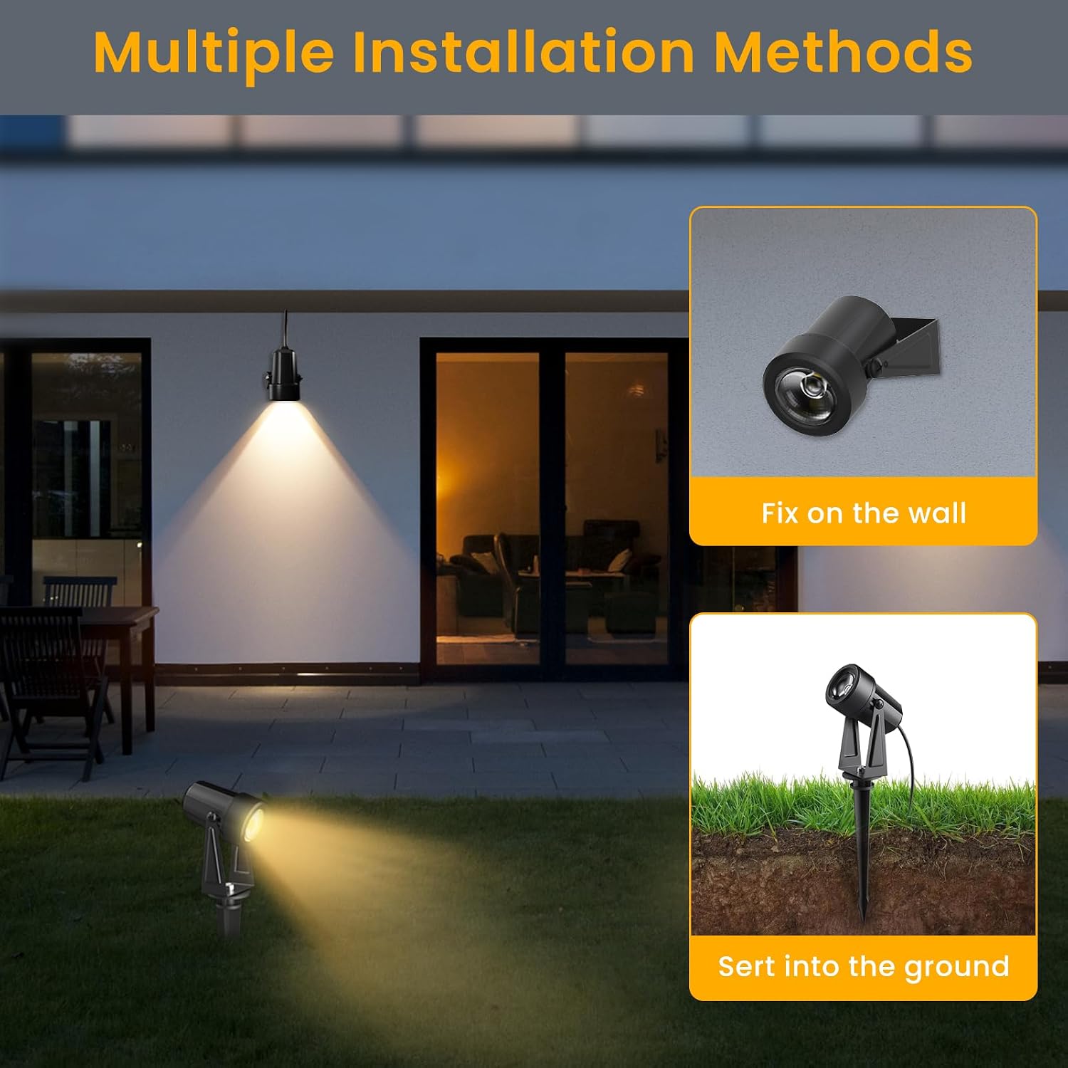 4 Pack 17M Garden Lights Mains Powered with Remote Control