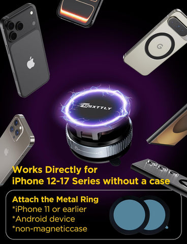 MSXTTLY Car Phone Holder Vmag-S2 – Magnetic 360° Rotation