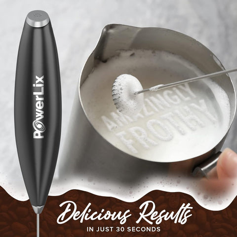 Milk Frother Handheld Whisk – Electric Coffee Frother with Stand 19000rpm