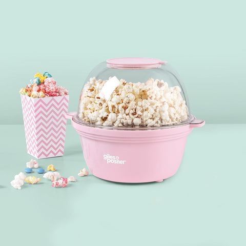 Giles & Posner Mini Popcorn Maker Machine – Pink 500W Hot Air Popper