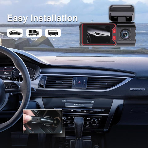 4K Front and 1080P Rear Dash Cam with WiFi and Night Vision
