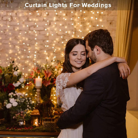 Unihoh Warm White LED Curtain Fairy Lights 3x3m 300 LEDs USB – UK
