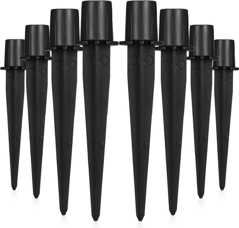 HEALLILY 10pcs Aluminum Outdoor Light Stakes Replacement, Yard and Pathway Solar Light Poles, Metal Ground Spike Set for Garden and Lawn Lighting