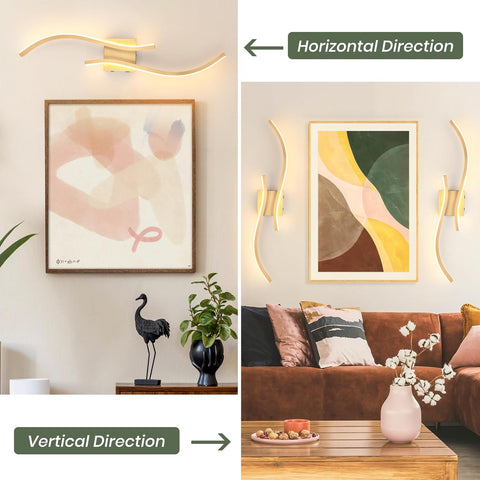 Gold Battery Operated LED Wall Sconces Set of 2 with Remote