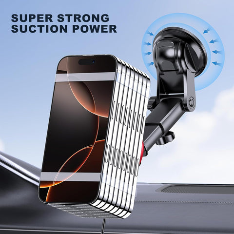 MOKPR 15W MagSafe Car Mount Charger – Red Wireless Phone Holder