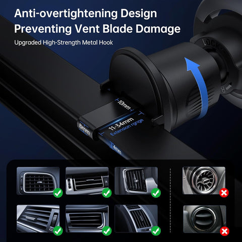 SYNCWIRE MagSafe Car Mount Black – Rotatable Magnetic Phone Holder