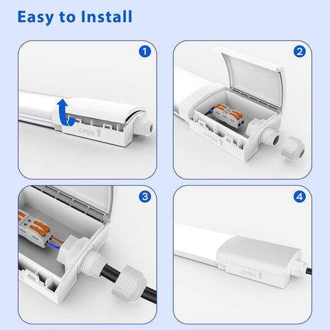 Step-by-step guide on how to install a cable management system with clear illustrations.