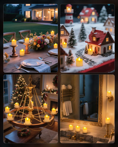 6PCS Rechargeable LED Tea Lights with Charging Station, Remote Timer Flameless Flickering Candles for Home & Holiday Décor