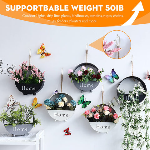 Screw in Hooks with Safety Buckle, (Black-32 PCS) | 7 Pcs Black Ceiling Hooks, Outdoor Garden Hooks for Christmas Lights,Rope Lights,Fairy Lights,Hanging Plants,Bird Feeders