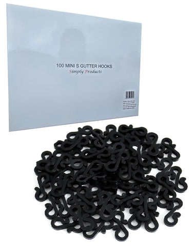 50 Pack Christmas S Mini Gutter Hooks – Black Weatherproof Plastic Clips for Outdoor String Lights & Rope Lights – Make Festive Decorating Easier, One Light at a Time