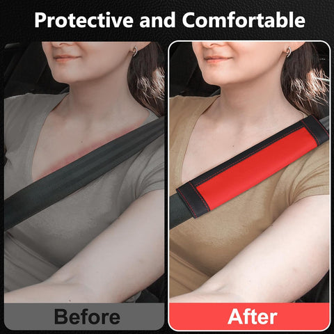 COFIT Car Seat Belt Pads - Microfiber Leather Shoulder Strap Protectors (2 Pack)