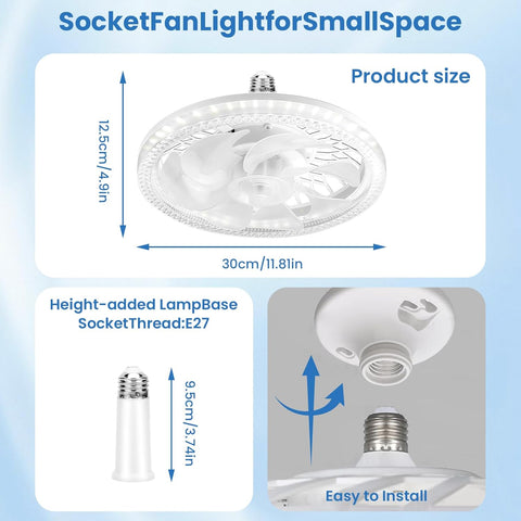Dimmable LED Ceiling Fan with Light & Remote - 3 Speed 3 Color Temperature Modern Ultra-Thin Design