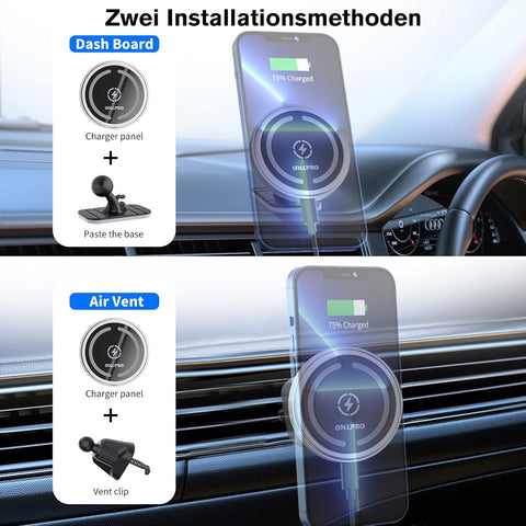 15W Magsafe Wireless Car Charger – Magnetic Vent Mount