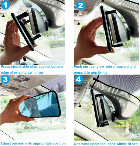 Kitbest 290mm Anti Glare Panoramic Rear View Mirror