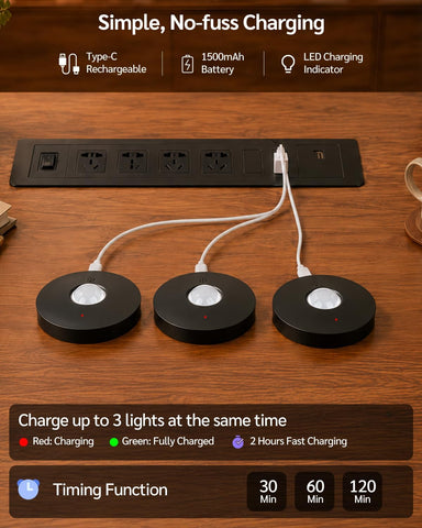 RGB Puck Lights with Remote, Rechargeable Under Cabinet Lighting – 6 Pack Wireless LED Stick-On Lights for Kitchen Cupboards, Wardrobes & Shelves - Put the Light Exactly Where Your Home Needs It