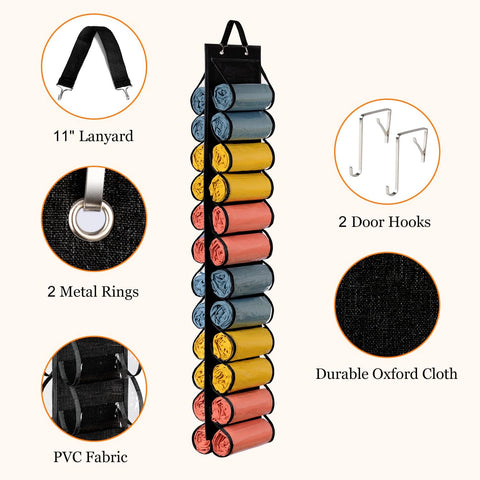 Lirex 24-Pocket Hanging Leggings Organiser – Black Oxford Cloth Closet Storage for Jeans, Shirts and Accessories