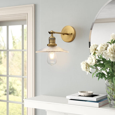 Industrial Vintage 1-Light Wall Sconce Clear Glass