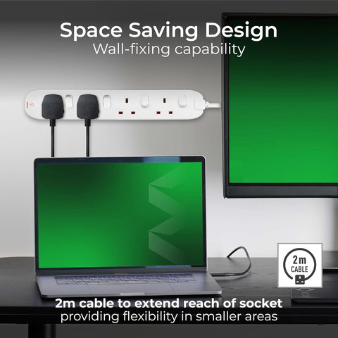 Four Socket Extension Lead with Individual Switches 2m