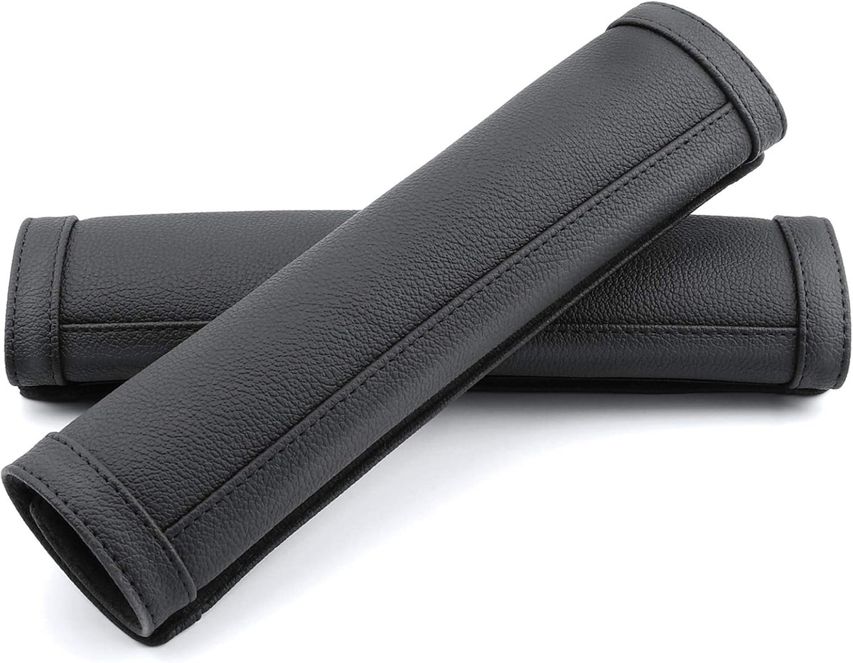COFIT Car Seat Belt Pads – Microfiber Leather Shoulder Strap Covers – Black (2 Pack)