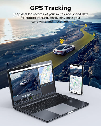 GKU 4K Front & Rear Dash Cam with 3.18" Touchscreen Black