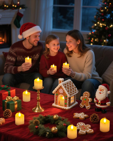 6PCS Rechargeable LED Tea Lights with Charging Station, Remote Timer Flameless Flickering Candles for Home & Holiday Décor