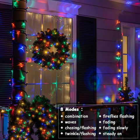 2 Pack Multicolor LED Christmas String Lights with Remote & Timer
