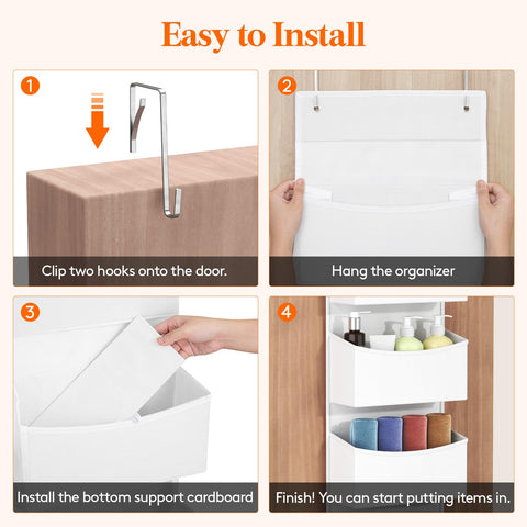 Lifewit Over The Door Storage Organiser – 4-Shelf Hanging Wardrobe Storage, Grey