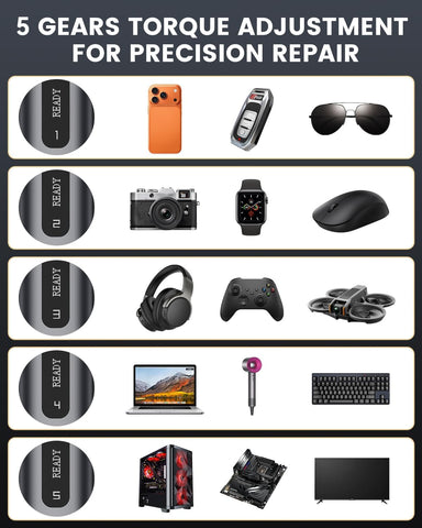 78-in-1 Precision Electric Screwdriver Set with LED Display & USB-C Charging – Cordless Mini Repair Tool Kit for Phone, Laptop, Camera, Drone & Watch Repair UK