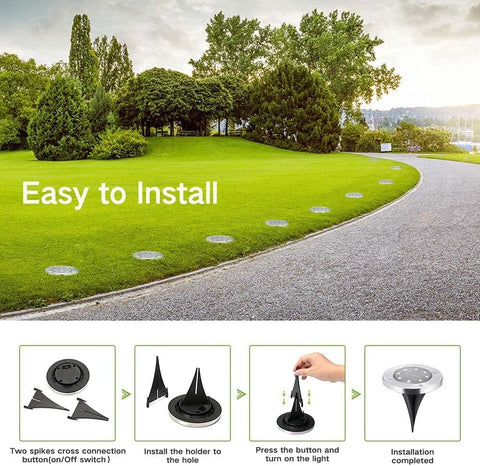 Joomer Solar Lights Outdoor Garden 12 Pack Solar Ground Lights Warm White