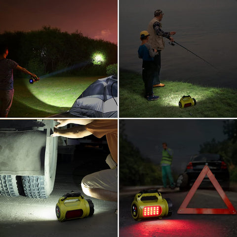 Rechargeable Camping Lantern 1000 Lumen Bright LED Torch with 5 Modes and 3600mAh Power Bank – Portable Work Light for Hiking, Fishing, Power Cuts, Emergency