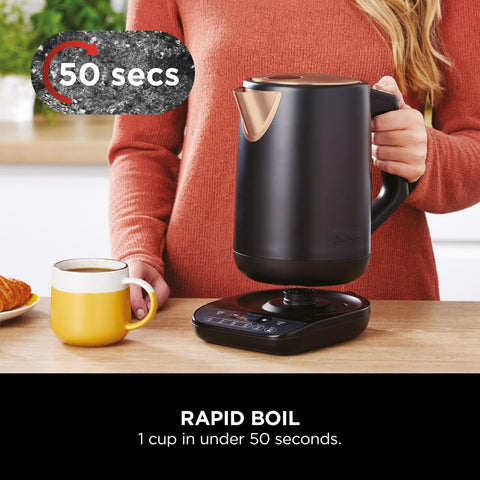 Perfect Temperature Kettle 1.7L – LED Display, Rapid Boil, Temperature Control & Keep Warm – Black & Copper