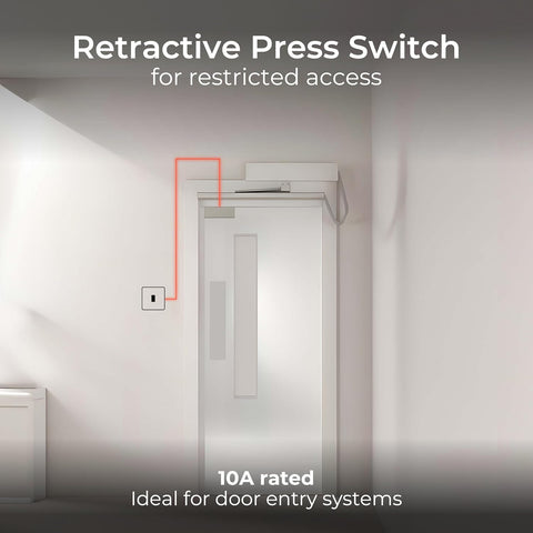 BG Electrical Single Retractive Press Switch, Screwless Front Plate, Round Edges, 1 Way, Evolve, Polished Copper, 10A, PCDCP14B