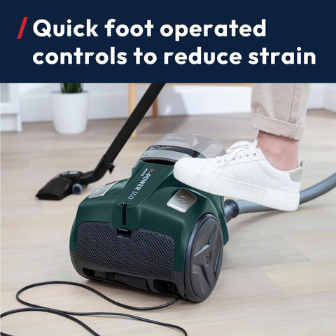 Powerful 850W Cyclonic Bagless Cylinder Vacuum Cleaner with Long Reach Hose, H13 HEPA Filter & 2L Capacity – HP310HM