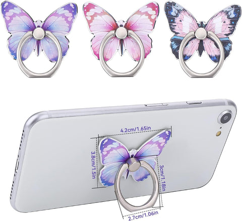 Butterfly Phone Ring Stand Holder Set