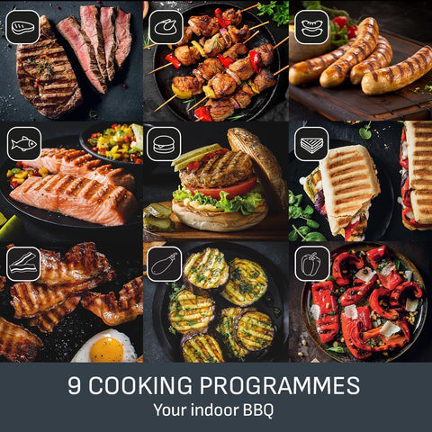 OptiGrill Plus XL Electric Grill – 9 Auto Cooking Programs, Non-Stick Removable Plates, Stainless Steel