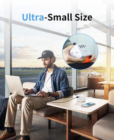 White 4-Way Extension Lead with 4 USB Ports, USB-C, Shaver Socket & 1.5m Cable – Keep Your Everyday Essentials Connected Without the Desk Clutter