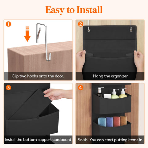 Lifewit Over The Door Storage Organiser – 4-Shelf Hanging Wardrobe Storage, Grey