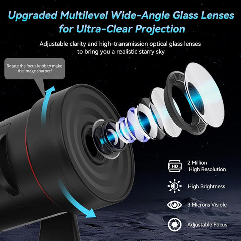 2026 Upgraded Galaxy Star Projector with 10 Film Discs, 360° Rotating Planetarium Night Light & Timer for Bedroom