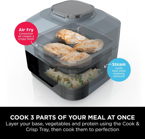 Speedi 10-in-1 Rapid Cooker Air Fryer & Multi Cooker 5.7L – Steam, Grill, Roast, Bake & More – 4 Portions – Sea Salt Grey – UK