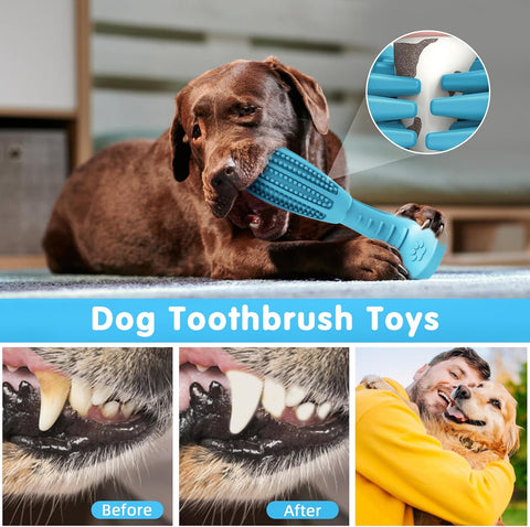Dog Toothbrush Chew Toy Natural Rubber Dental Stick