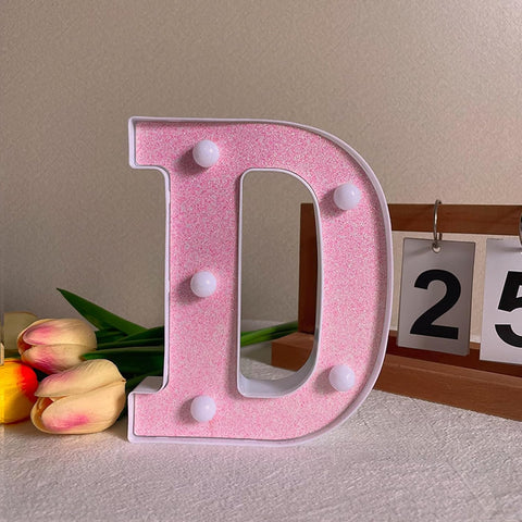 Light Up Letter D LED Pink Night Light
