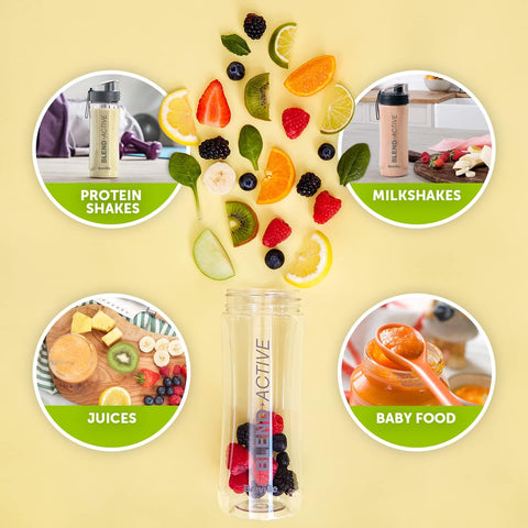 Blend Active Personal Blender & Smoothie Maker 350W | 2 Portable 600ml Bottles with Leak-Proof Lids | White & Pink