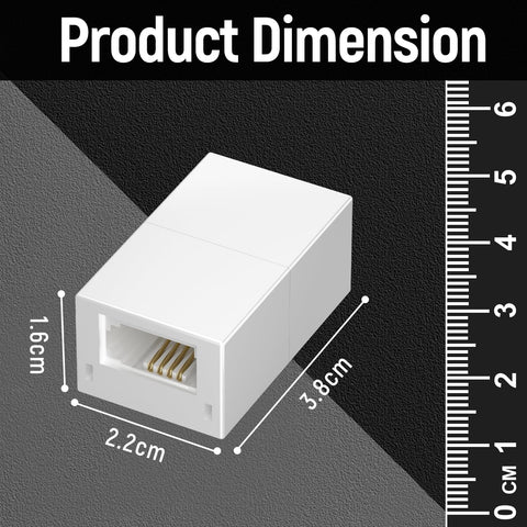 Uvital BT 6P4C Inline Coupler, RJ11 Female to Female Cable Extender, Used for the Connection of BT Equipment, Extend the Telephone Cable