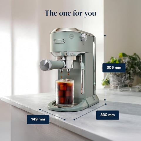 Duo EC890.GR Traditional Barista Pump Coffee Machine – Espresso & Cold Brew Maker with Steam Wand – Green